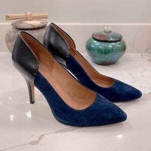 Madewell black/navy heels, size 8 NWT